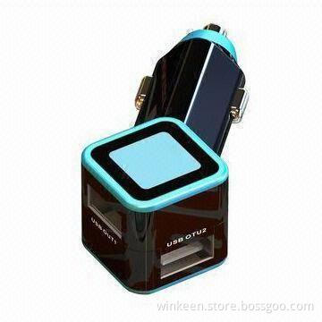 2.1A Auto In-car Charger Adapter with Dual USB Output, Designed for Portable Digital Devices